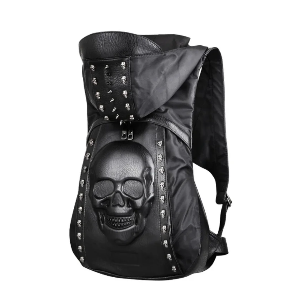 3D SKULL BACKPACK HOODIE - Picture 2 of 6